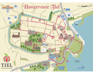 Gemeente Tiel kaart Hanzeroute