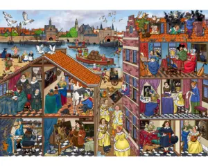 Illustratie Goliath that's life art gallery puzzels Vermeer