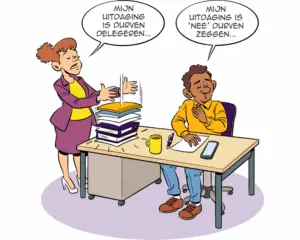 cartoon LEV - Ministerie van Justitie en Veiligheid - kernkwadrant