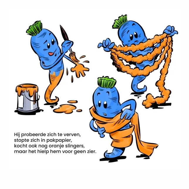 Illustratie uit het boekje Buitenpeentje