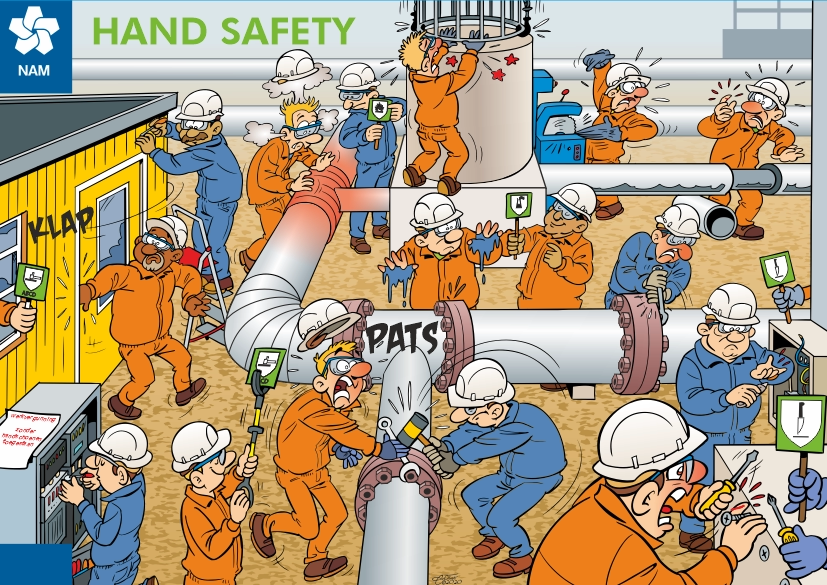 NAM veiligheidsposter hand safety Arie van Vliet