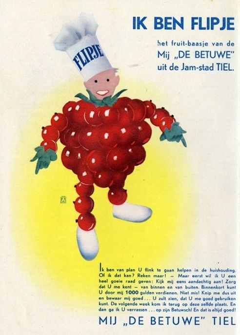 Eerste ontwerp van Flipje van reclamebureau Van Alfen uit Amsterdam in 1935